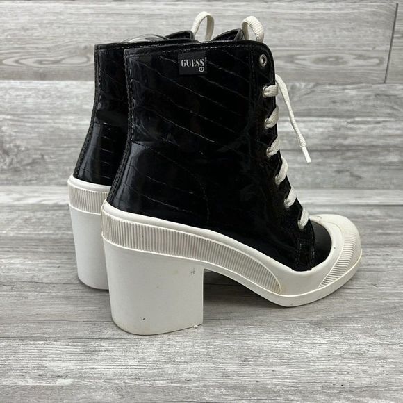 Guess RARE Y2K 1990’s Vintage Spain Made Chunky Black Platform High Top Women 6 - Picture 5 of 10